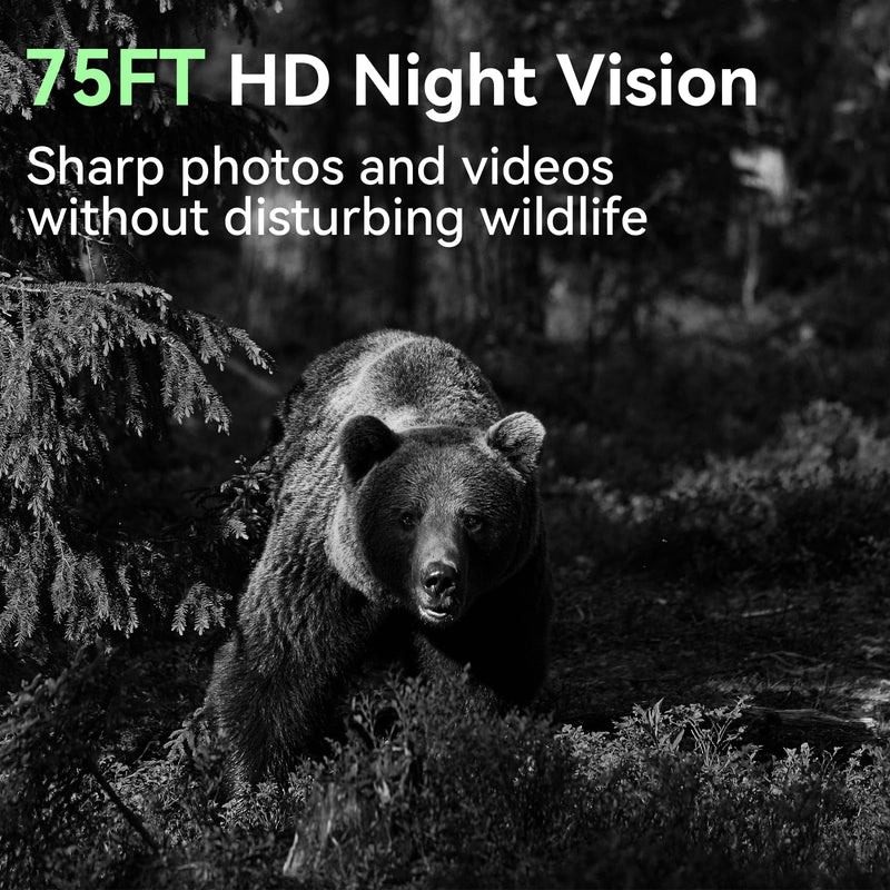Trail Camera, 48MP 4K Game Camera with 0.1s Trigger Time, 130°Wide-Angle, Trail Cameras with Night Vision Motion Activated Waterproof IP66, 2.0”Screen Trail Cam for Wildlife Monitoring
