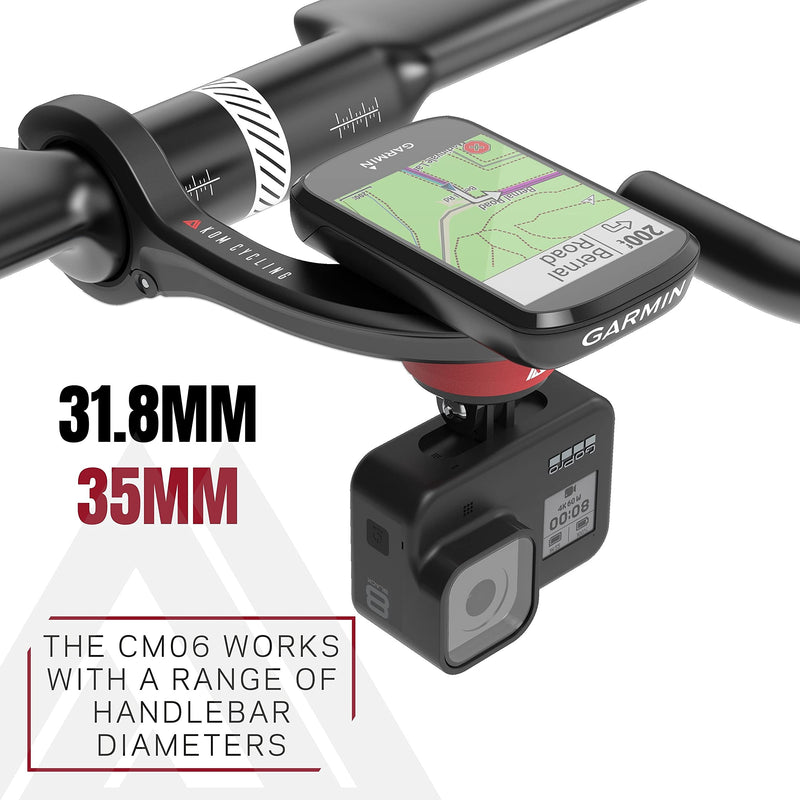 KOM Cycling CM06 Quick Release GoPro Computer Mount for Wahoo and Garmin Bike Computers (Bike Mount Compatible with Edge 1030, Elemnt Roam and others) 1030 Bike Mount compatible with GoPro Accessories Carbon Combo Kit (Includes GoPro Adapter)