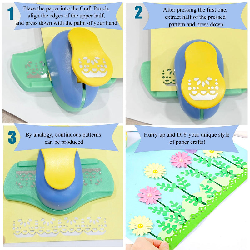 MIAO JIN Semicircular Wreath Craft Paper Edge Punch - Hand Scrapbooking Hemming & Fancy Border/Edge Hole Punch, DIY Art Projects, Cards, Decorations 1PCS