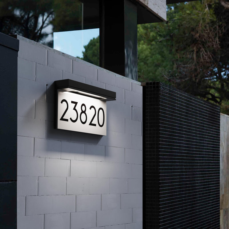 Solar Address Sign, Lighted House Numbers for Outside, LED Illuminated Address Plaque with 3000K Warm White, Waterproof Outdoor Sign, Easy Installation for Home Delivery Visibility