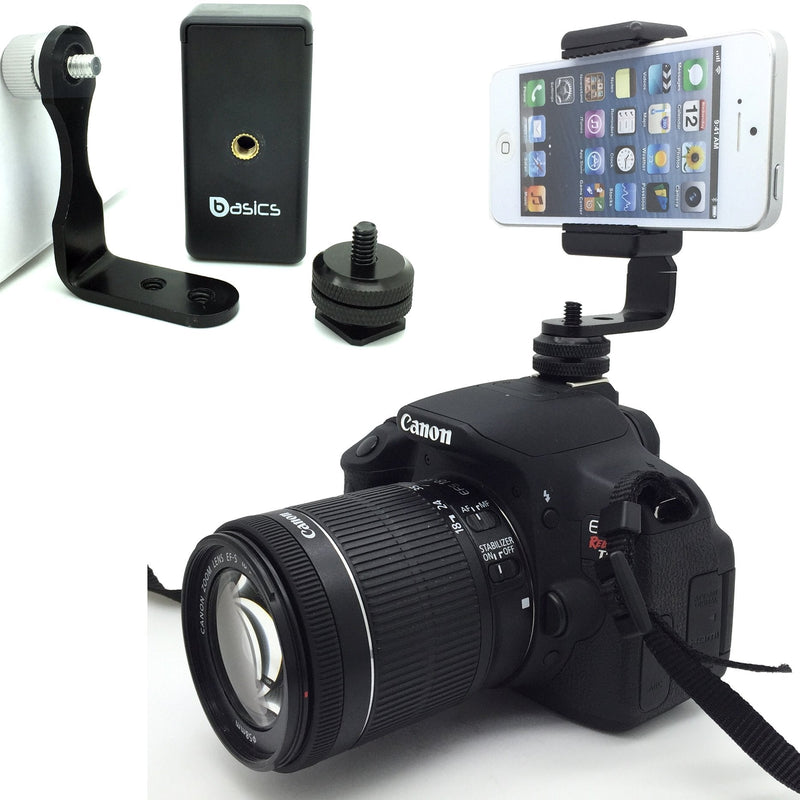 DSLR Hot Shoe Flash Camera Smartphone Live Recording Mount w/360º Rotation Thumb Screw for Apple iPhone 14 13 12 Pro MAX SE Samsung Galaxy S23 S22 One Plus Hot Shoe Mount