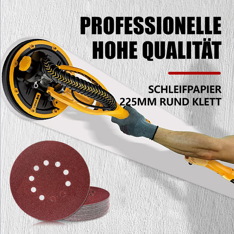 30 pieces 225 mm sandpaper Velcro, 40 grit 10 hole, are suitable for long-neck sanders, drywall sanders, and Giraffen Sanders P40