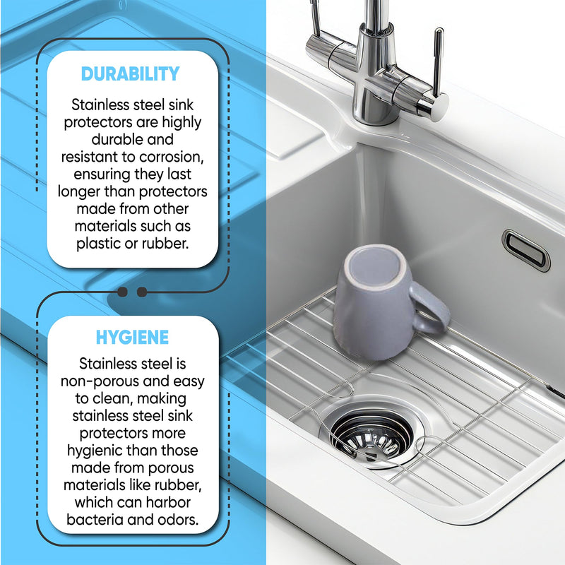 Better Houseware Stainless Steel Sink Protector Sink Mat Stainless Steel Sink Rack for Bottom of Sink Protectors for Kitchen Sinks 18 x 12 x 1 18 x 12.6 x 1