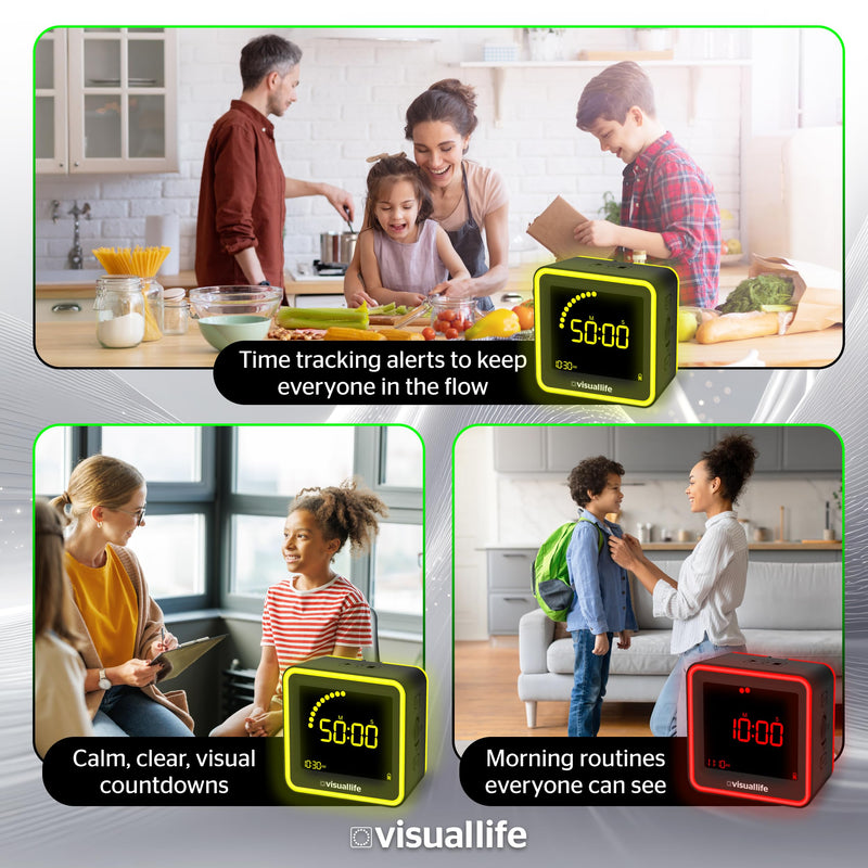 Visual Timer for Kids, Adults, ADHD, Autism & Dyslexia - New Timed Color Cues Anchor Focus, Track Progress & Guide Transitions - For Home, Teacher Classrooms, Homeschool, Business & Groups