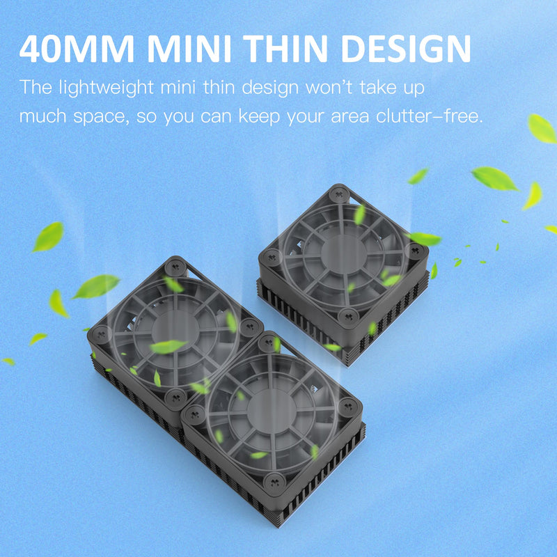 PANO-MOUNTS 80mm 2X 4010 Ultra-Thin Silent USB Radiator Fan with 5mm Aluminum Heat Sink and Thermal Pad for Graphics Cards, Router, HDD, 3D Printer 80x40x15mm