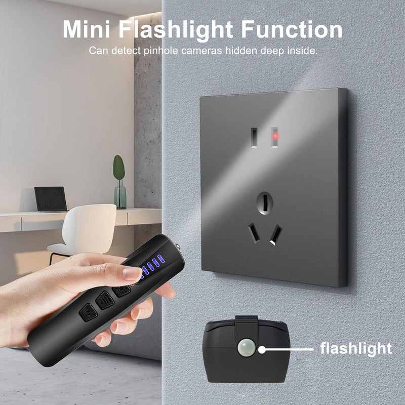 ZHENHAN Hidden Camera Detectors,Anti Spy Detector,Bug Detectors,GPS Tracker Detector,Portable Bug Detector,Hotels,Travel,Home,Office (Black) Black