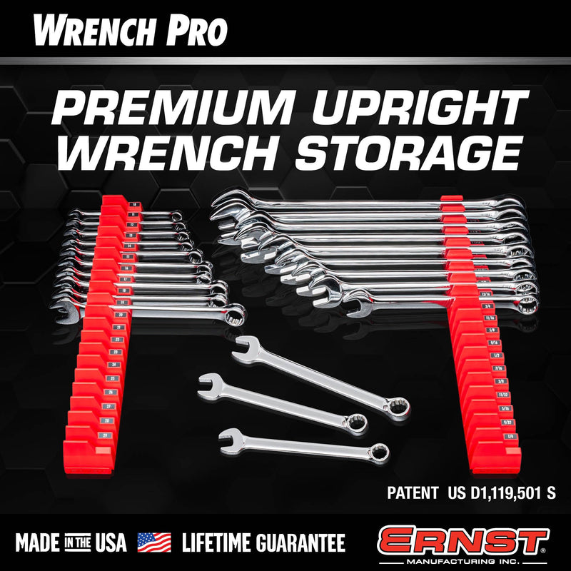 Ernst Manufacturing Wrench Pro - Modular Wrench Organizer for 40 Wrenches with Anti-Slip Cleats (Patented) - Made in the USA Black