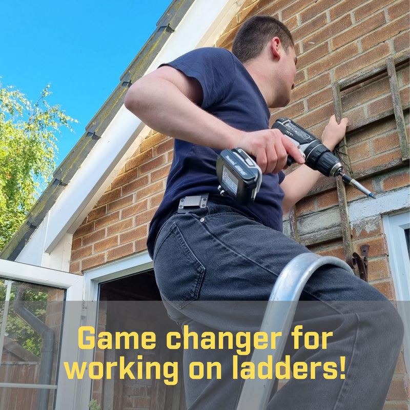 Holstery DriverMaster | Clip-On Tool Belt Drill Holder - Simple Hook Holster for Cordless Drill, Impact, Nailer, Tape Measure, or Any Tools with Hanger Clips DriverMaster PRO