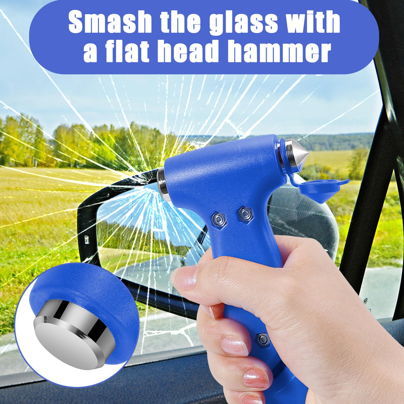 Safety Hammer Cute, Multifunctional Car Escape Tool with Seat Belt Cutter & Window Breaker, Emergency Escape Hammer blue 1PS