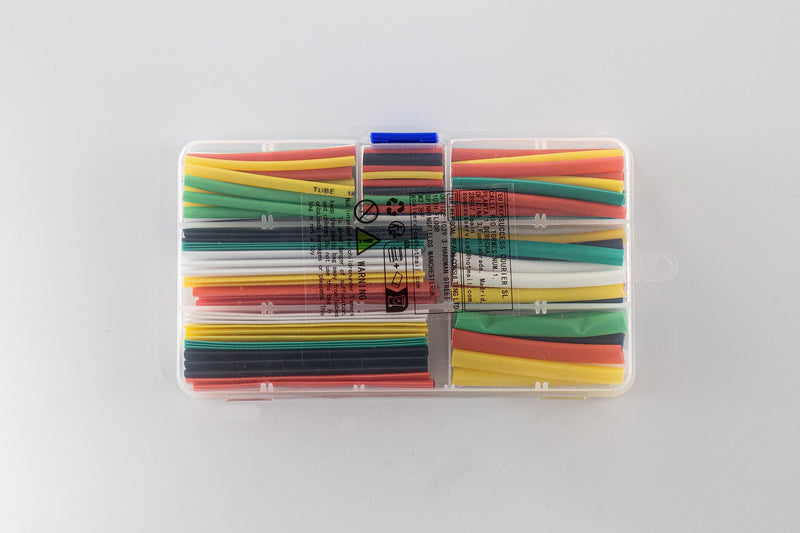 woshilaoDS 140 piece heat shrink tube set, shrink ratio 2:1 cable shrink tube set, waterproof shrink connector, heat shrink tube tubing kit, 7 sizes, 5 colors