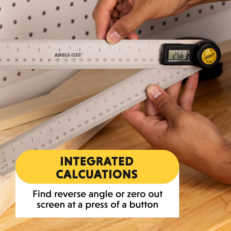 General Tools Digital Angle Finder Ruler #823 - 10" H - Stainless Steel Measurement Tool 10-Inch