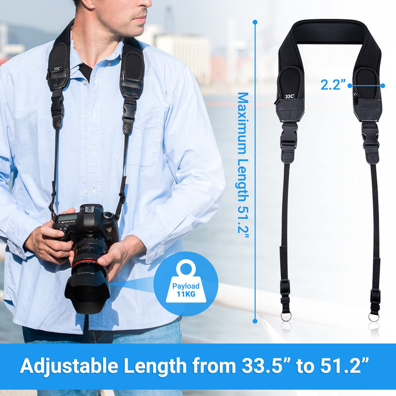 DSLR Camera Neck Strap, Soft Neoprene Shoulder Belt for Canon EOS R5 R6 5D Mark IV 6D Mark II SL3 SL2 T8i T7 T7i 90D 80D Nikon D6 D5 DF D850 D810 D780 D7500 D5600 D3500 with Zipped Pockets