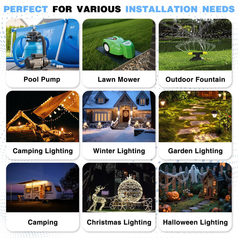 Flemoon [6 Pack] Outdoor Extension Cord Safety Cover with Waterproof Seal, Weatherproof Electrical Connection Box to Protect Outdoor Outlet, Plug, Socket, Christmas Holiday Decoration Light, Green Small Box: 5.3" L x 2" W x 2" H 6