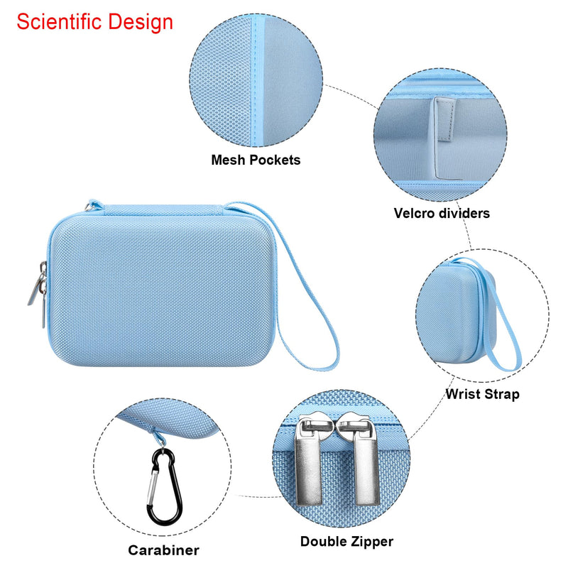 Elonbo Carry Case for iHealth Track Smart Upper Arm Blood Pressure Monitor, Wireless Bluetooth Blood Pressure Monitor, Travel Protective Bag, Storage Holder, Mesh Bag Fits Range Cuff, Blue