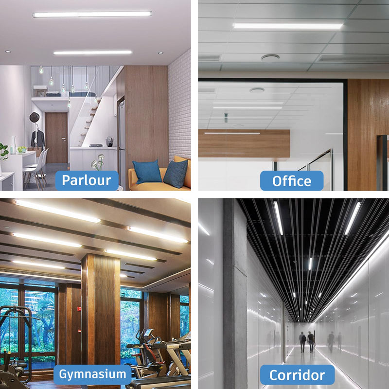 KILIPOL 3FT LED Batten Light, Ceiling Surface Mounted Slim LED Tube Lights, 30W 4000K Neutral White for Office, Shop, Garage, Home, 2 Packs