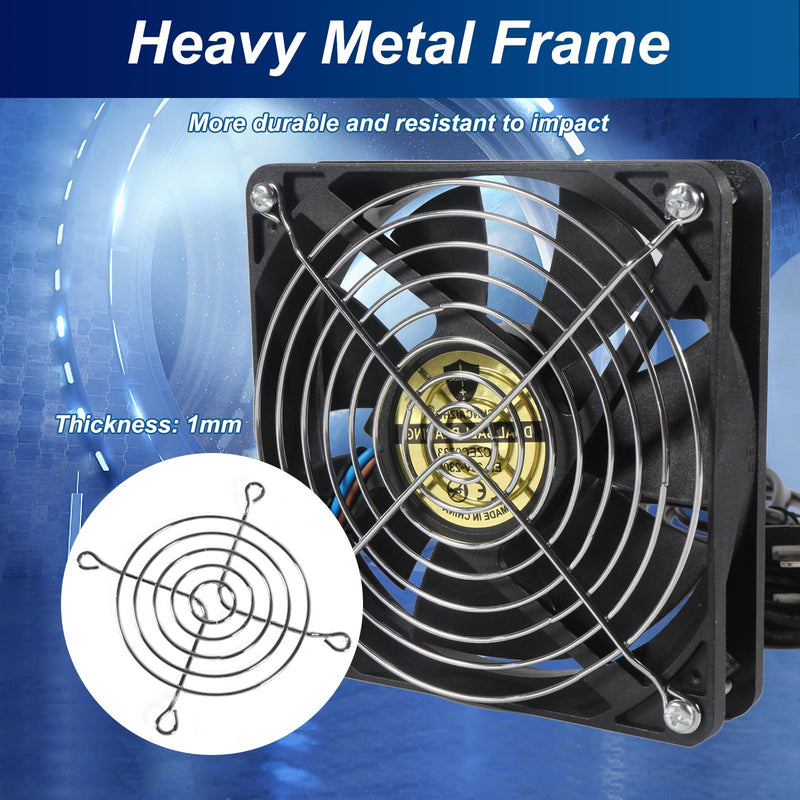 Computer Fan with AC Plug, 120mm x 25mm EC Axial Fan AC 110V 115V 120V 220V 240V, Brushless Cooling Fan with Dual Ball Bearings for Desktop DIY Cooling Ventilation Projects