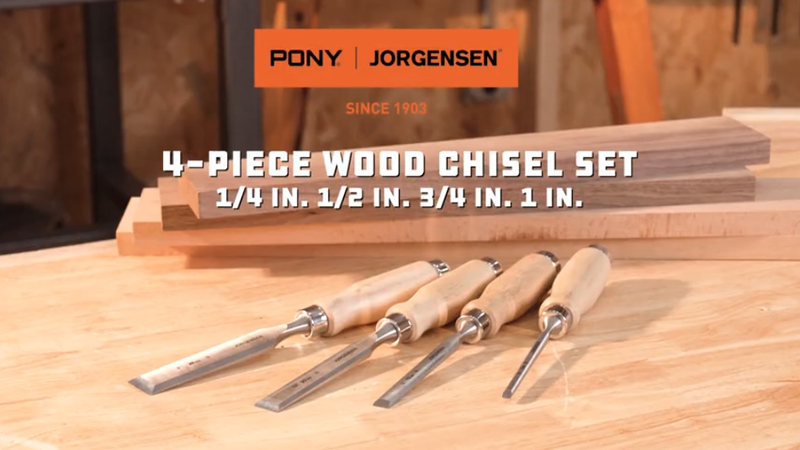 Jorgensen 4-Piece Wood Chisel Set, 1/4", 1/2", 3/4", 1" 1/4", 1/2", 3/4", 1"