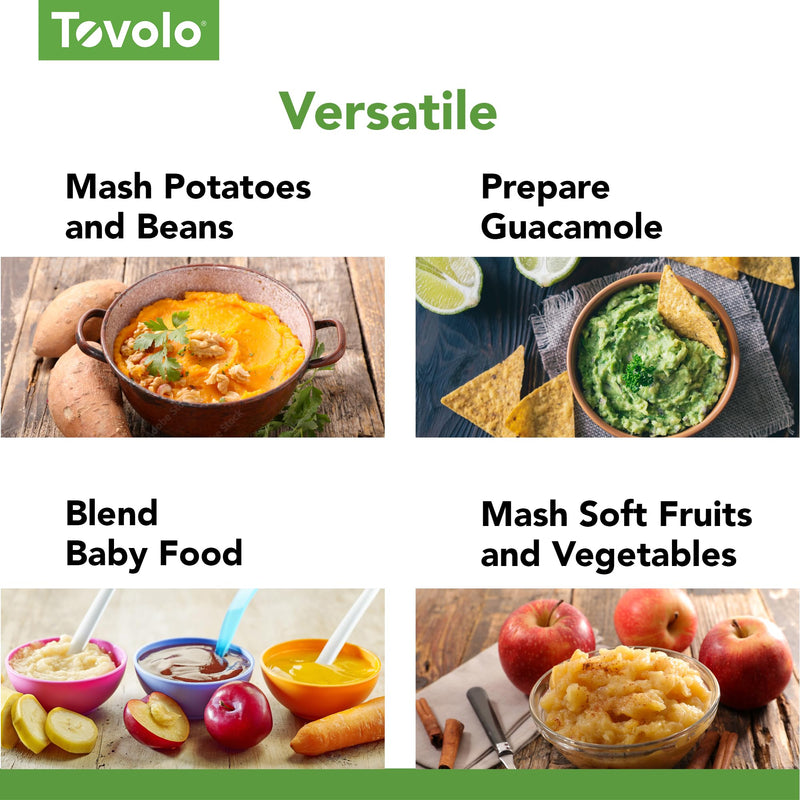 Tovolo Silicone Potato Masher Stainless Steel Handle White Dishwasher Safe Heat Resistant Non Scratch Handheld Coil Wire Potato Smasher for Nonstick Pans Ergonomic Kitchen Food Prep Tool