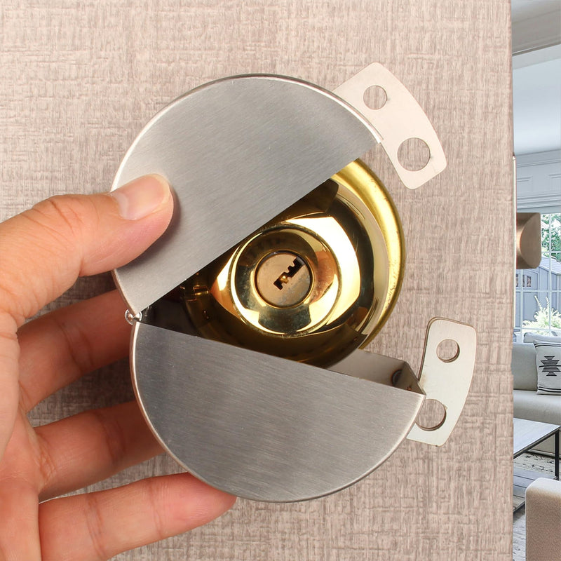 Door Handle/Knob Lock Out Device,Metal Stainless Steel,Cover to Disable The Doorknob/Faucet, Prevents Turning and Operating of Door Knob and Access to Keyhole, (with Padlock) Childproof sainless steel