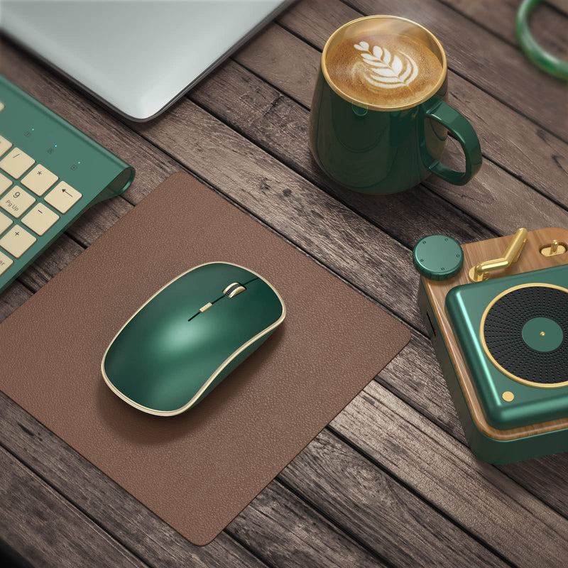 JOYACCESS 2.4G Slim Wireless Silent Mouse, Portable Wireless Computer Mouse with 5 Adjustable DPI Levels, USB Mouse for Desktop, Notebook, MacBook, Chromebook, PC (Green) Green