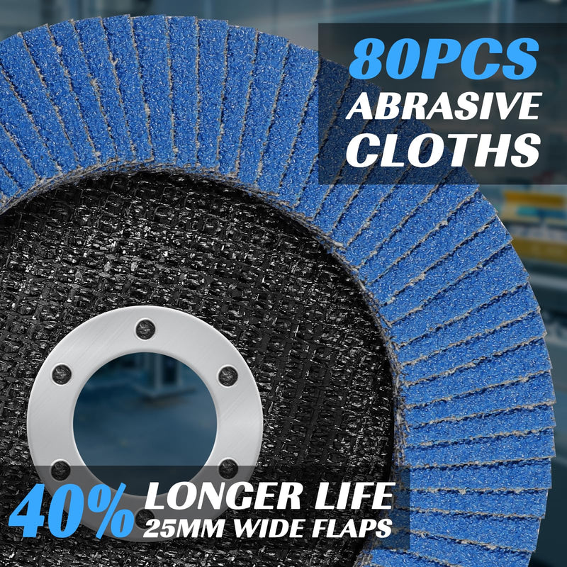 Grinding discs 115 mm angle grinder for metal wood serrated disc grain 40/60/80/120 flap discs sanding mop discs 24 pieces