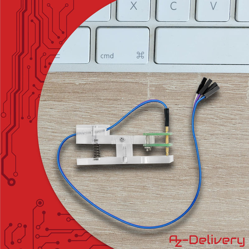 AZDelivery 4 Pin Programmer I2C Module Test Tool PCB Clamp 1*4P Gold-plated Pogo Pins