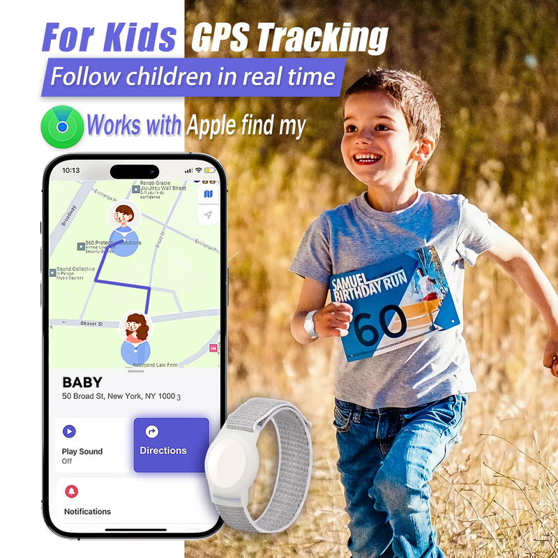 Mini GPS Tracker for Kids, Teens, Special Needs - Hidden iOS Real-Time Locator Watch Band - No Monthly Fee, white