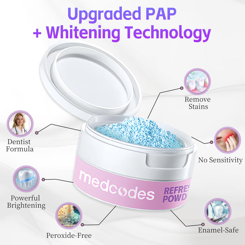 Teeth Whitening Powder - Upgraded Pap + Hydroxyapatite Tooth Powder for Sensitive, Natural Teeth Whitening for Enamel Safe, Remineralizing Tooth Powder Toothpaste for Deep Clean Coffee Stain Removal 1.06 Ounce