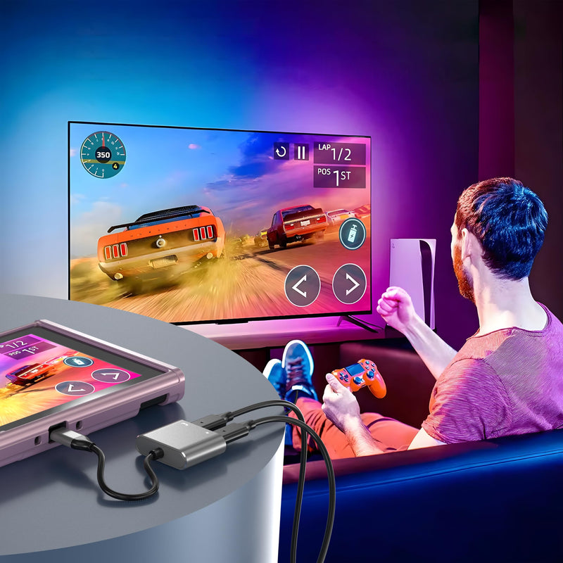 USB C to AR Glasses and Charging Adapter, Charge and Play, Suitable for Switch, Steam Deck, iPhone 15 & Viture/Rokid/Xreal AR Glasses