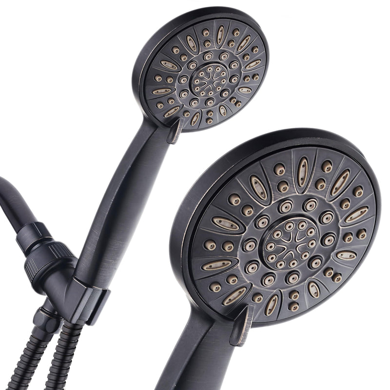 AquaDance High Pressure 6-Setting Oil Rubbed Bronze 4" Handheld Shower with Hose for the Ultimate Shower Experience! Officially Independently Tested to Meet Strict US Quality & Performance Standards 2.5 Gallons Per Minute