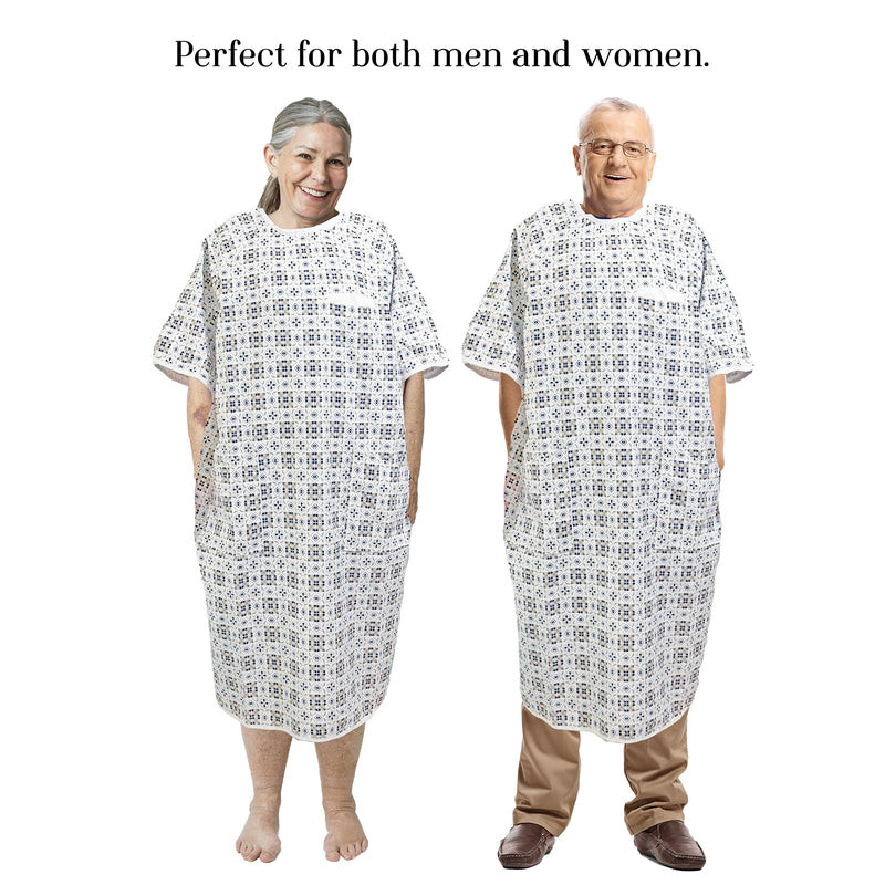 Hospital Gown, Heart Chest Pocket for Women and Men, Medical Patient Gowns, Birthing Maternity Labor, Fits to XXL 1