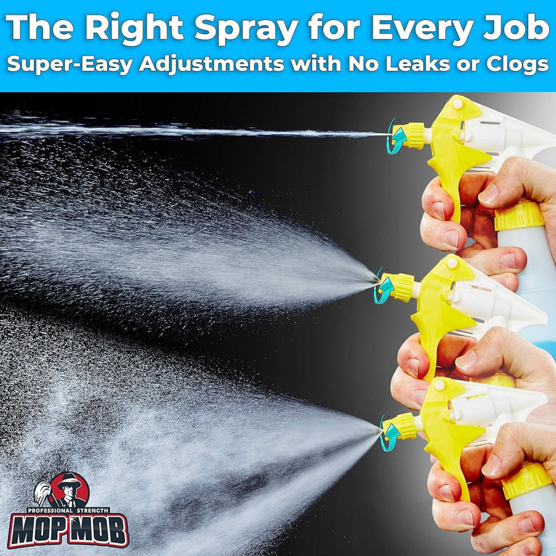 Leak-Free Chemical Resistant Spray Head and 24 oz Bottle 10 Pack Heavy-Duty Industrial Sprayer With Low-Fatigue Trigger and Nozzle for Auto/Car Detailing, Window Cleaning and Janitorial Supply 10 Count (Pack of 1)