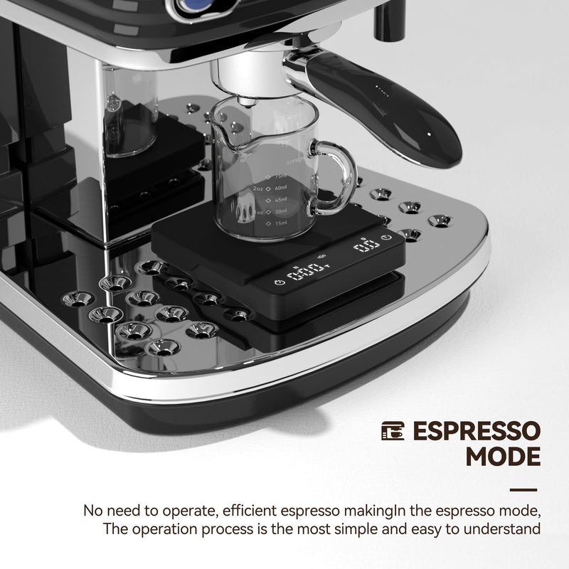 Rechargeable Coffee Scale with Auto Timing,Mini Espresso Scale with Timer, 2kg/0.1g High Precision Scale for Coffee Beans, Black M3-W 2.0