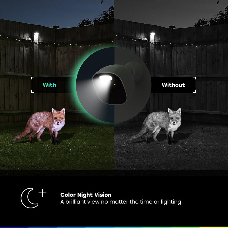 CHAMBERLAIN myQ Outdoor Battery Camera | 2K Camera, Color Night Vision, Spotlight, Motion Alerts, Live View with Two-Way Talk, Wireless, Weather-Resistant, Outdoor, White