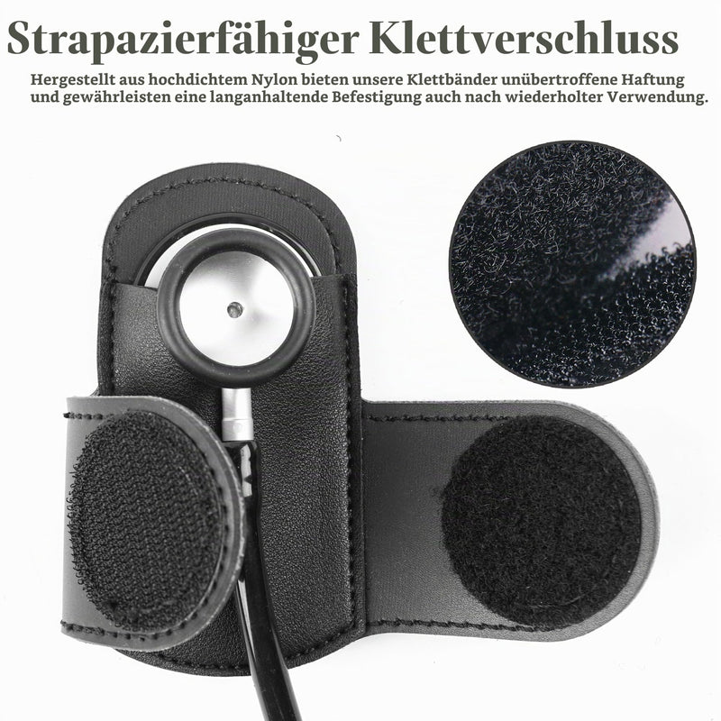 PU Leather Stethoscope Holder with Clip for Belt, Stethoscope Holder, Stethoscope Holder with Clip for Doctors and Nurses (1-Black) 1 pc. 1-Black