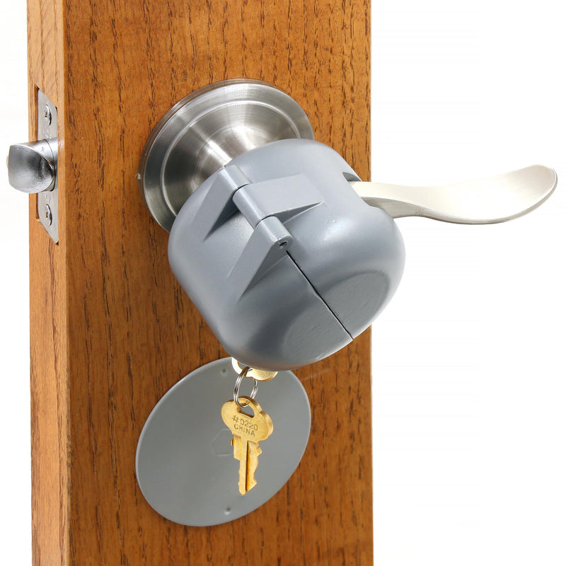 Prime-Line S 4181 Handle Lock-Out Device, Single Pack | Handle Lock with Key, Blocks Access to Keyhole, Removeable and Easy to Use, Fits Round Doorknobs Max 2-7/8 Inch