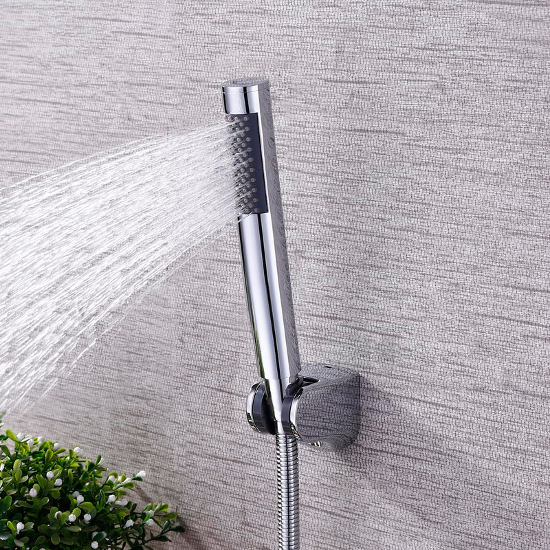 KES Bathroom Handheld Shower Head with Extra Long Hose and Bracket Holder Shower Wand Polished SUS304 Stainless Steel, LP150-PS Single Function Polished Steel