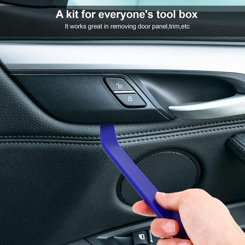 5 pcs Auto Trim Removal Tool Kit, Auto Body Pry Set, Non Scratch Dash Trim Automotive Molding Removal, Handy Remover and Fastener for Vehicle Body Panel and Interior Door Panel (Blue)