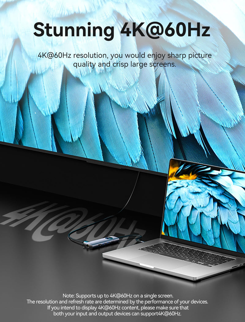 VENTION USB C Docking Station for Windows/MacBook, 9-in-1 USB C Docking Station Dual Monitor 4K@60Hz, Laptop Docking Station with Dual 4K HDMI, 100W PD, Gigabit Ethernet, 5Gbps USB-A Ports, SD/TF