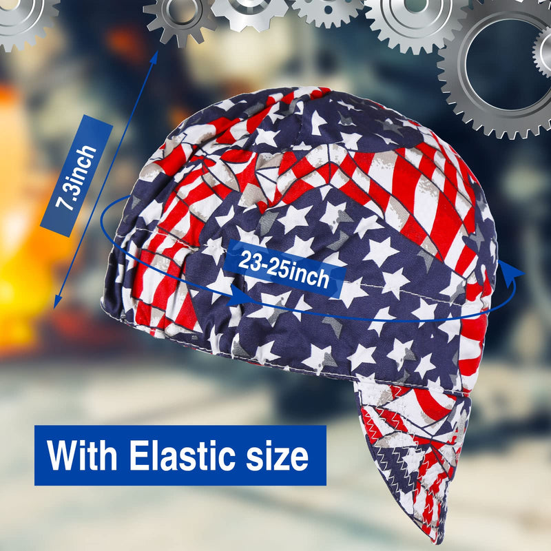 Macarrie 6 Pcs Welding Hat for Men Electric Mesh Inside Welding Cap Flame Resistant Cotton Hat Electrician Gas Station Most Helmet