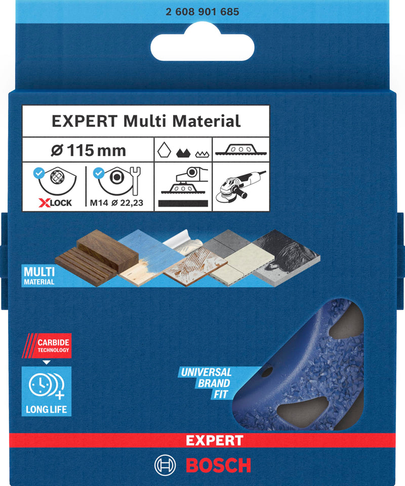 Bosch 1 x Expert Multi Material Carbide Cup Wheel Medium (for Paint on Wood, Diameter 115 mm, Medium, Professional Accessories, Small Angle Grinder)