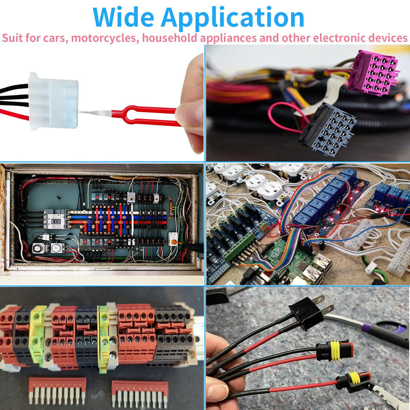 Terminal Removal Tool Kit 39 Pcs, Upgraded Broken Key Extractor Kit Wire Connector Electrical Pin Removal Tool Pin Release Key Extractor Tools Depinning Tool for Car Household Devices Pin Release