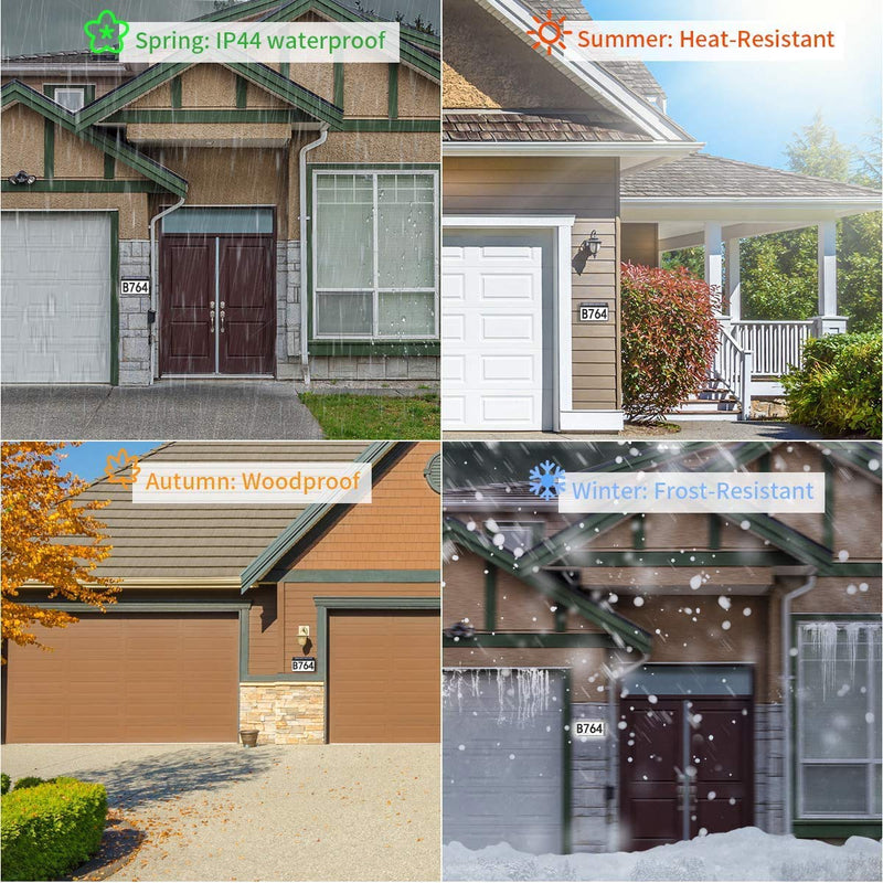 House Numbers, Solar Powered LED Address Plaques Luminous Digital Lights, Solar Powered Address Plaques with 2 Stakes for House Yard Garden, Innovative Dual Installation, Included 3 Sets Numbers & 26 Inserted Into The Ground (Black)