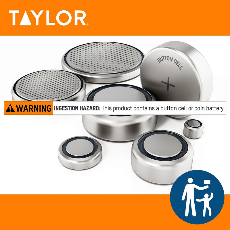 Taylor Pivoting Head Instant Read Digital Meat Food Grill BBQ Cooking Kitchen Thermometer with Protective Sleeve, Gray Universal Steel