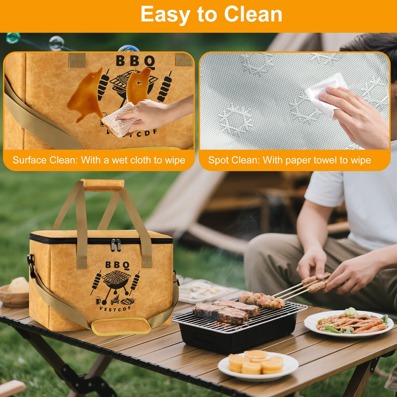 BBQ Blanket for Resting Meat, Large Capacity Resting Bag for Smoking & Barbecue, Reusable Brisket Blanket with Adjustable Shoulder Strap, Insulated Grilling Accessories for Steak, Beef, Turkey