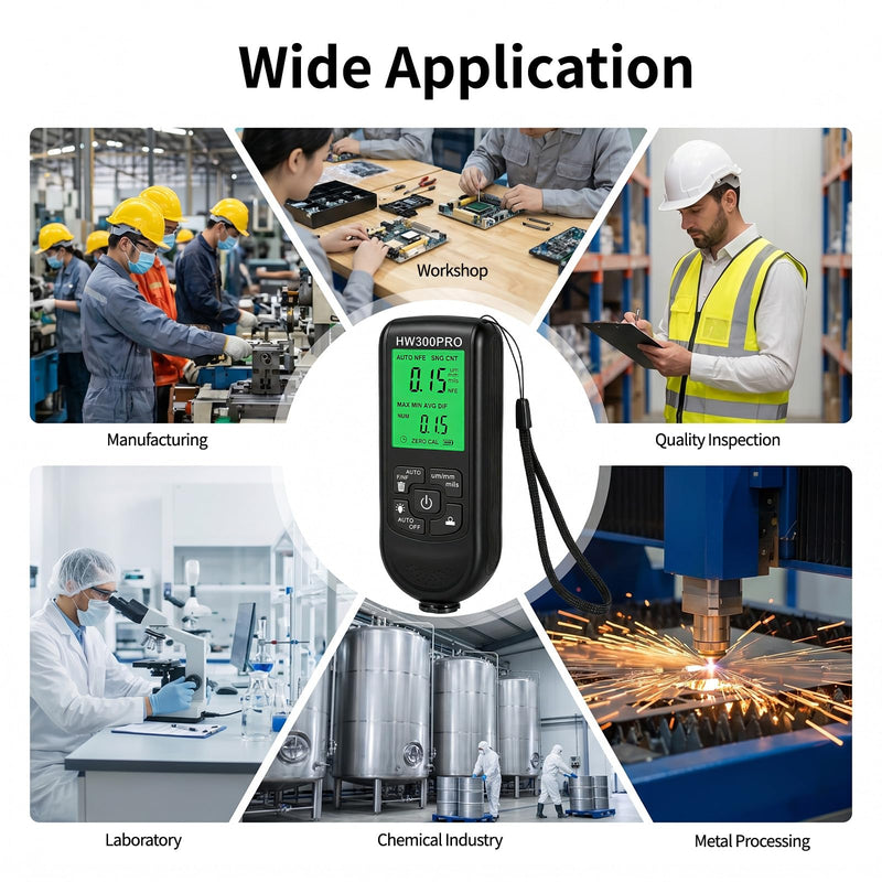 Digital Coating Thickness Gauge, Precise Paint Thickness Gauge Car with LCD Display, Measuring Range 0-2000µm, Suitable for Body, Iron and Aluminum Surfaces