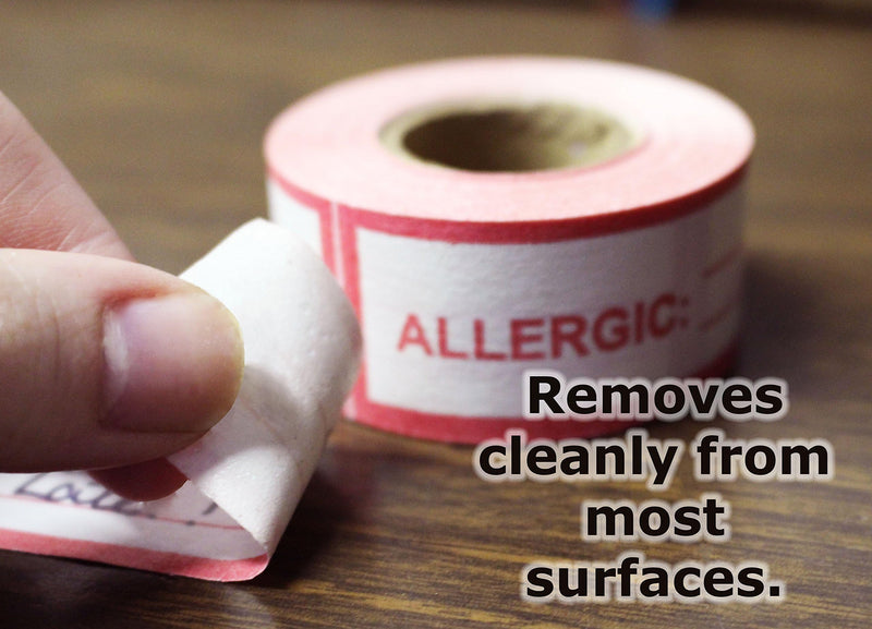 ChromaLabel 1 Inch Allergic Write-in Tape for Allergy Labels and Allergy Stickers for Medical Charts, Red and White Imprint, 13.88 Yards per Roll - Case of 5 1" Wide, 13.89 Yards Pack of 5