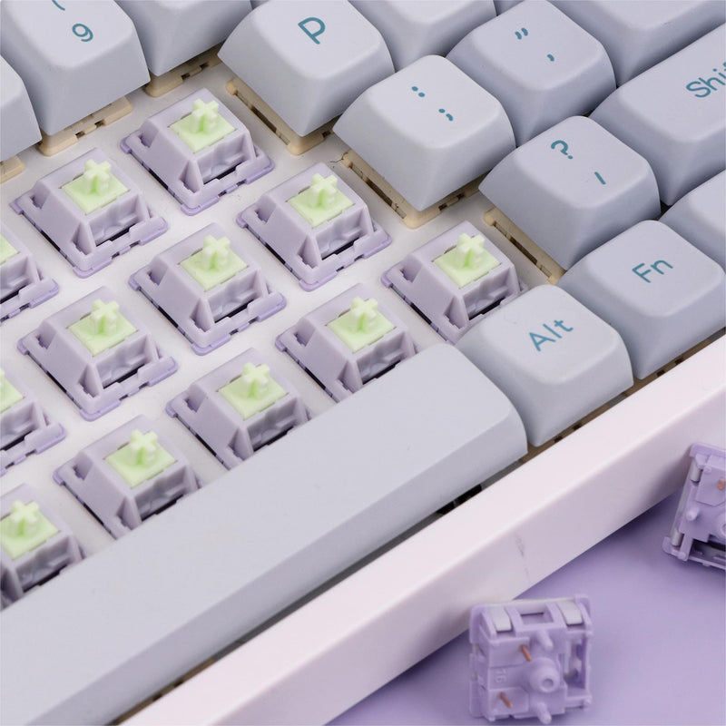 EPOMAKER Wisteria 39gf Linear Mechanical Keyboard Switches, 5-Pin Pre Lubed Creamy Switch, 30 PCS, with POM PTFE Stem, 20.4mm Spring, Compatible with MX Keycaps for Gaming Keyboard Wisteria Linear