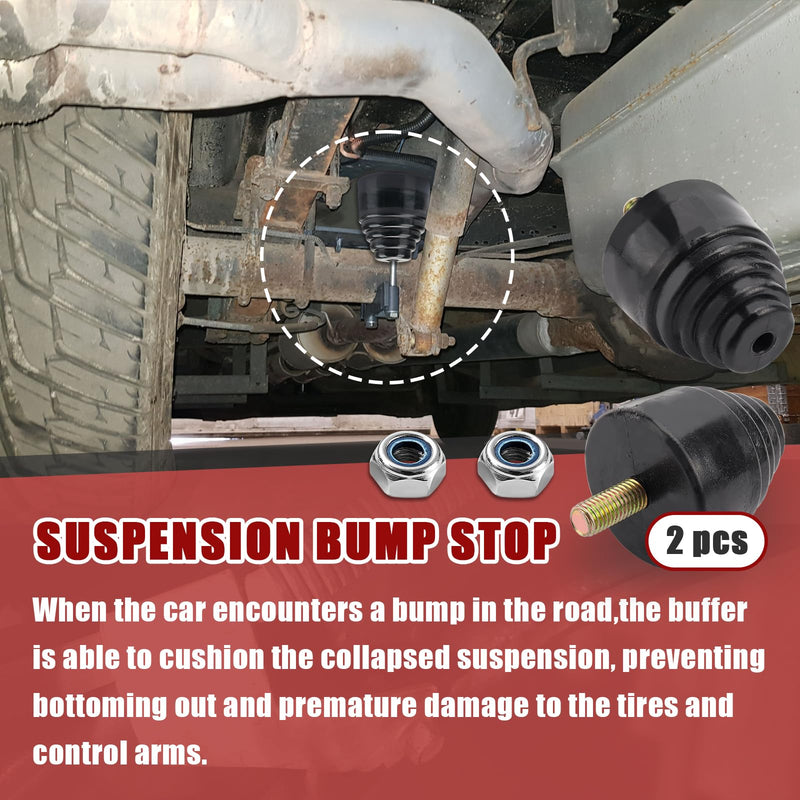 2-Pack Suspension Bump Stop 9.9101G Black All Purpose Bump Stop - Ideal for Cars, Trucks, and Off-Road Vehicles