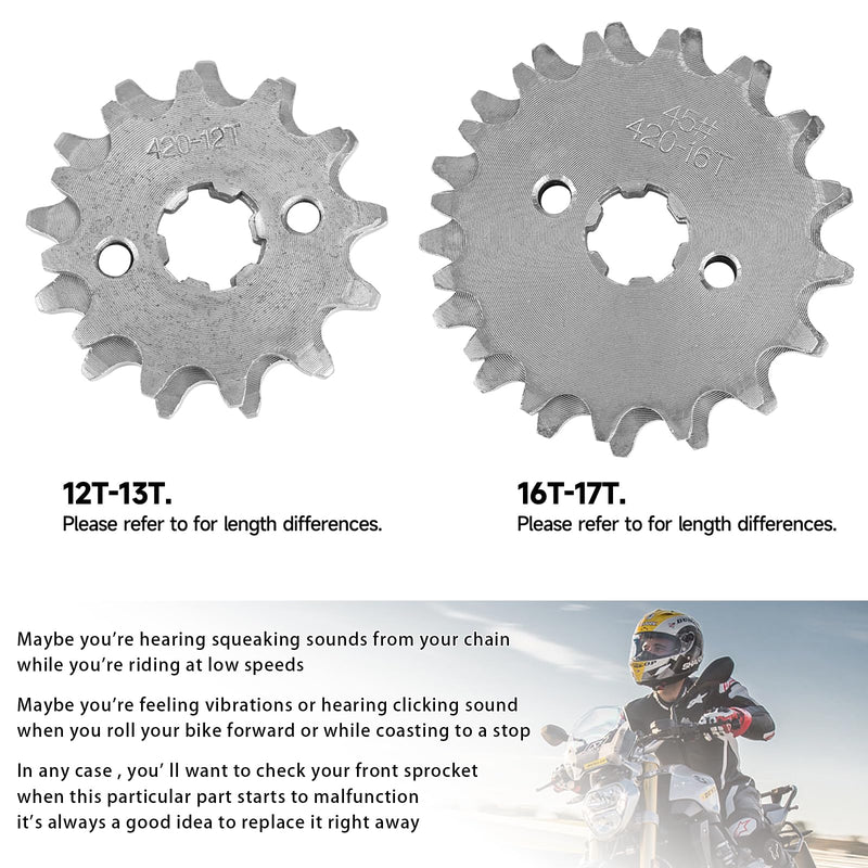 420 Chain Sprocket 18T Front Sprocket 17mm Compatible with 50cc 70cc 90cc 110cc 125cc 140cc15cc 160cc Lifan Loncin Dirt Bike, ATVs, Go Kart Sprocket 420 18T 1